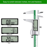 HDLNAK Digital Vernier Caliper Measuring Tool with Large LCD Screen, Stainless Steel Vernier Caliper Digital Micrometer, Easy Switch from Inch Metric Fraction, 6 Inch Caliper Tool for Household/DIY HDLNKAK