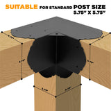 Pergola Bracket, 3-Way Pergola Right Angle Bracket, Raised Wood Bracket for 6"x6" (Inner Dimensions: 5.5"x5.5") Wooden Beam, Pergola, Garden, Gazebo,... TPHUC