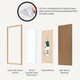 Opposite Wall - 18x24 in - Natural Solid Oak Wood Picture Frame - Lightweight, Versatile & Shatterproof - Wall Hanging Poster or Photo Frame - Wall Decor for Office, Gallery & Home Opposite Wall