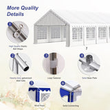 PHI VILLA 20'x16' Outdoor Heavy Duty Party Tent Large Commercial Canopy Wedding Event Shelter with Removable Sidewalls & 3 Storage Bags for Patio Outdoor Garden Events, White PHI VILLA