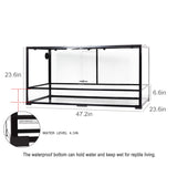 REPTIZOO Large Reptile Terrarium 120 Gallon, Tall & Wide Tempered Glass Reptile Tank 48" x 24" x 24" with Sliding Door Top Screen Ventilation & Anti Escape Lid, Full View REPTI ZOO