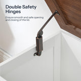 HOOBRO Storage Bench, 47.2”Toy Box Organizer with Safety Hinges, Farmhouse Wooden Storage Chest, for Hallway, Bedroom, Living Room, White and Walnut WH520CW01 HOOBRO