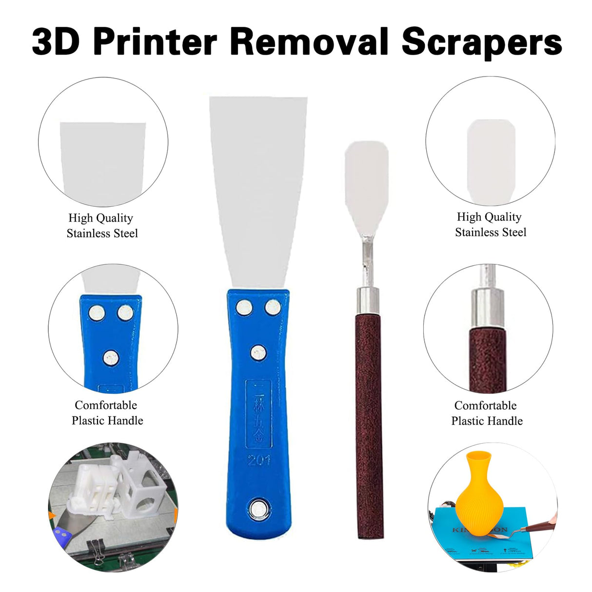 Lankki 23Pcs 3D Printer Tool Kit, 3D Printer Accessories Removal Tools Includes Nozzle Cleaning Kit, Putty Knife Scraper, Brushes, Tweezers, Diamond Files for 3D Prints Cleaning Finishing Lankki