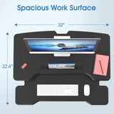 JYLH JOYSEEKER Standing Desk Converter 32 inch, Height Adjustable Sit Stand Desk Riser, Quick Sit to Stand Tabletop Dual Monitor Riser Workstation for Home Office with Keyboard Tray, Black JYLH JOYSEEKER