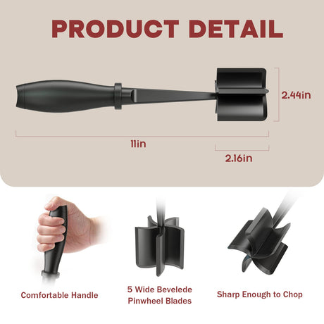 Meat Chopper for Hamburger, Premium Heat Resistant Masher and Smasher for Ground Beef, Ground Turkey and More, Nylon Ground Beef Chopper Tool and Meat Fork, Non Stick Mix Chopper PGYARD