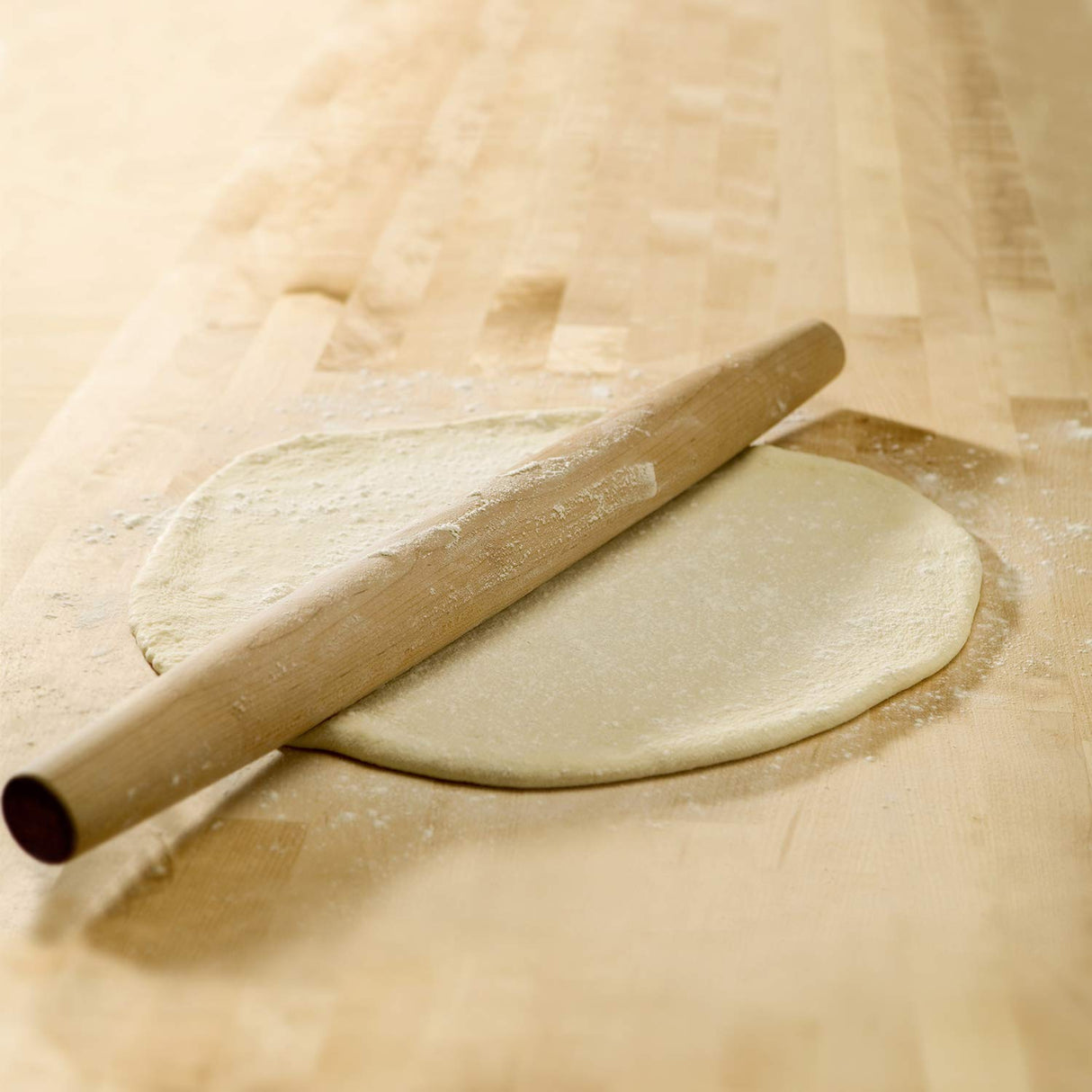 French Rolling Pin (17 Inches) –WoodenRoll Pin for Fondant, Pie Crust, Cookie, Pastry, Dough –Tapered Design & Smooth Construction - Essential Kitchen Utensil KARRYOUNG