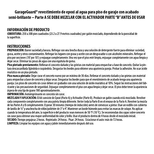 INSL-X EGG310S9A-1K Garage Guard Waterbased Epoxy Semi-Gloss Paint 1 Gallon Kit Showroom Gray INSL-X