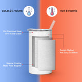 AGH 12 oz Sublimation Tumblers White Stainless Steel Straight Double Wall Vacuum 6pcs Kids Sublimation Tumblers Blanks with Lids and Straws for DIY Gift, Coffee, Tea, Beverages AGH