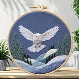 Huacan 1pc Owl Embroidery Kits for Adults Animal Home Decoration Modern Wall Stickers Cross Stitch Patterns