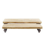 Ikee Design 2 Pcs Set Wooden Display Riser, Wood Cupcake Dessert Display Riser, Countertop Dessert Serving Stand Wood, Cake Display Riser Stands Wood Ikee Design