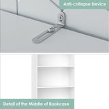 FOTOSOK 6-Tier Open Bookcase and Bookshelf, Freestanding Display Storage Shelves Tall Bookcase for Bedroom, Living Room and Office, White FOTOSOK