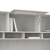 Bush Furniture Cabot L Shaped Desk with Hutch | Corner Desk with Storage for Home Office in Linen White Oak | 60W L Shaped Computer Desk Bush Business Furniture