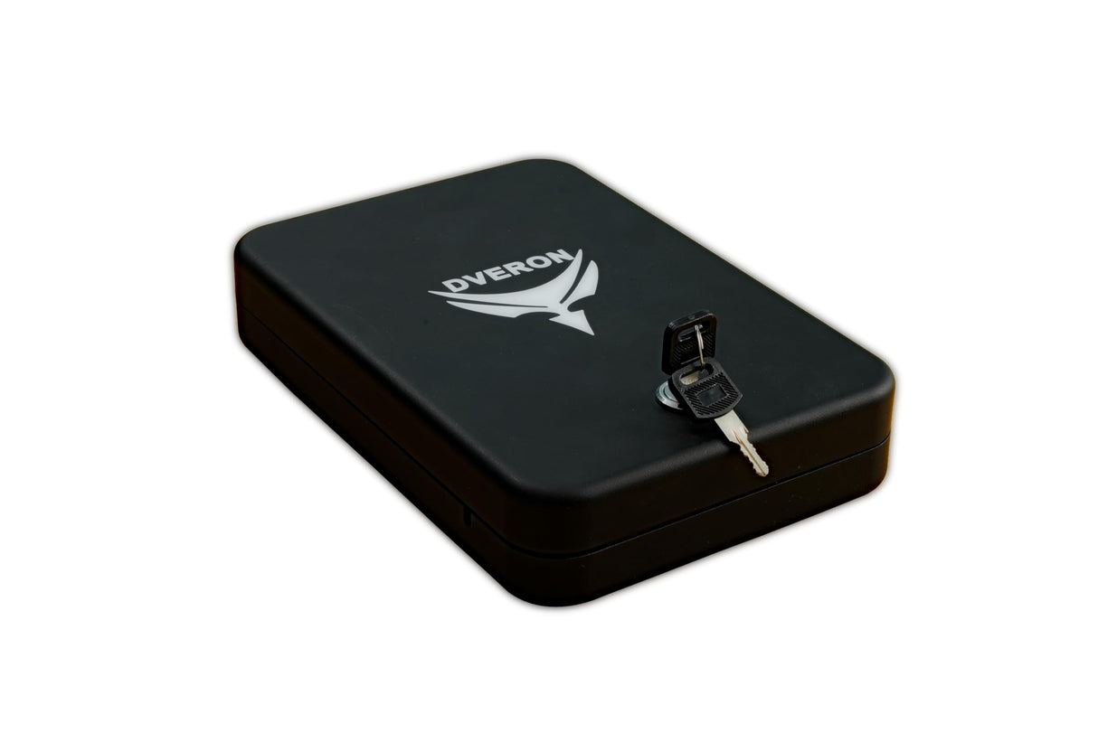 Dveron XT-Standard (Large) Portable Gun Safe for handgun, Gun Lock Box for Cloakroom Bedroom Nightstand and Car, Black Safe Box, Carbon Steel Construction Dveron