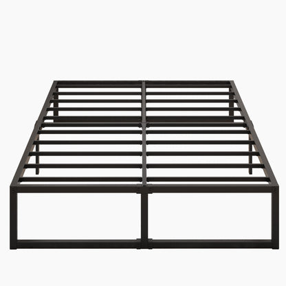 Lutown-Teen 16 Inch King Size Bed Frame Sturdy Mattress Foundation, Heavy Duty Metal Platform with Steel Slats Support No Box Spring Needed, Noise Free, Easy Assembly, Black