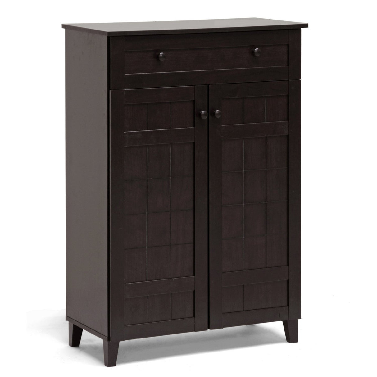 Baxton Studio Glidden 1- Drawer Shoe Storage Cabinet, Dark Brown (91-4518-HiT) Baxton Studio