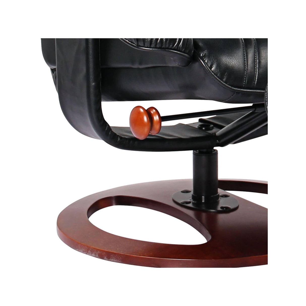 BenchMaster Newport Black Swivel Recliner and Slanted Ottoman Benchmaster