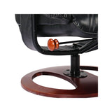 BenchMaster Newport Black Swivel Recliner and Slanted Ottoman Benchmaster