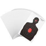 Juvale 50 Pack Paper Shooting Targets for Range, Bulk for Hunting, Silhouette with Red Bullseye (14x22 in) Juvale
