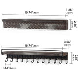 J JACKCUBE DESIGN Wall Mount Necklace Holder Jewelry Hanger with 23 Hook Necklace & Bracelet Racks, Rustic Farmhouse Wood Earring Display with Clear Acrylic - MK585A J JACKCUBE DESIGN