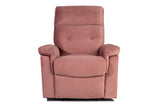 Luxury Velvet Manual Recliner Chair - Overstuffed Recliner with Tufted Back & Pillow Top Arms, Tuft Reclining Chairs with Adjustable Footrest, Mid Century Manual Recliners for Living Room (Pink) JCRRFLT