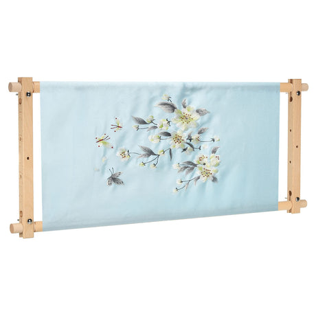 PATIKIL Needlepoint Embroidery Tapestry Scroll Frame, 33"x12" Beech Wood Cross Stitch Frame Needlepoint Holder Quilting Hoop Stand Stitching Frame for Sewing PATIKIL