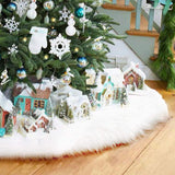 CHICHIC 48 inch Christmas Tree Skirt Faux Fur Xmas Tree Skirt Christmas Decorations Holiday Tree Ornaments Tree Decoration for Christmas Home Decorations, Xmas Party Holiday Decorations, Snow White CHICHIC