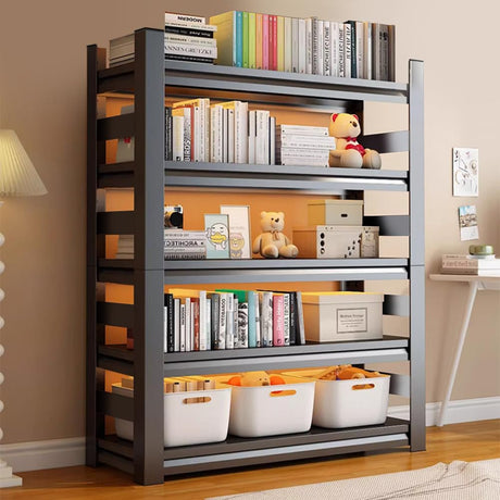 5 Tiers Book Shelves, Office Shelf Organizer, Heavy Duty Book Shelving, Adjustable Bookshelf, Freestanding Book Shelves, Book Shelves for Living Room, Black Bookshelves (47.24"W*18"D*78"H) BEESTMUEBLE