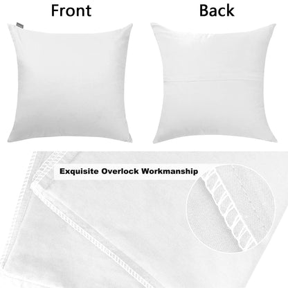 Thmyo 2 Pack 100% Cotton Solid Decorative Square Throw Pillow Covers DIY Throw Pillowcase Blank Sublimation Pillow Cases White Cushion Cover(18x18 inch, ONLY Covers,NO Pillow Inserts)