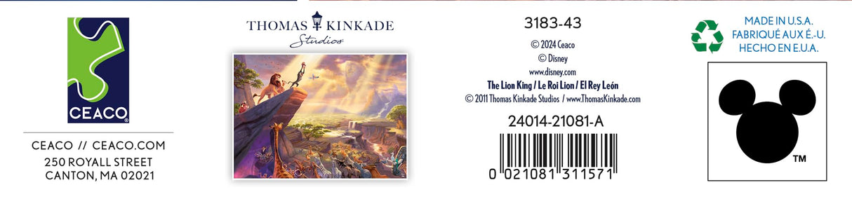 Ceaco - Thomas Kinkade - Disney - The Lion King - 1000 Piece Jigsaw Puzzle Ceaco
