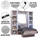 Oakland Living Easy-Lift Twin Murphy Wall Bed in Black with Two Bookshelves Oakland Living