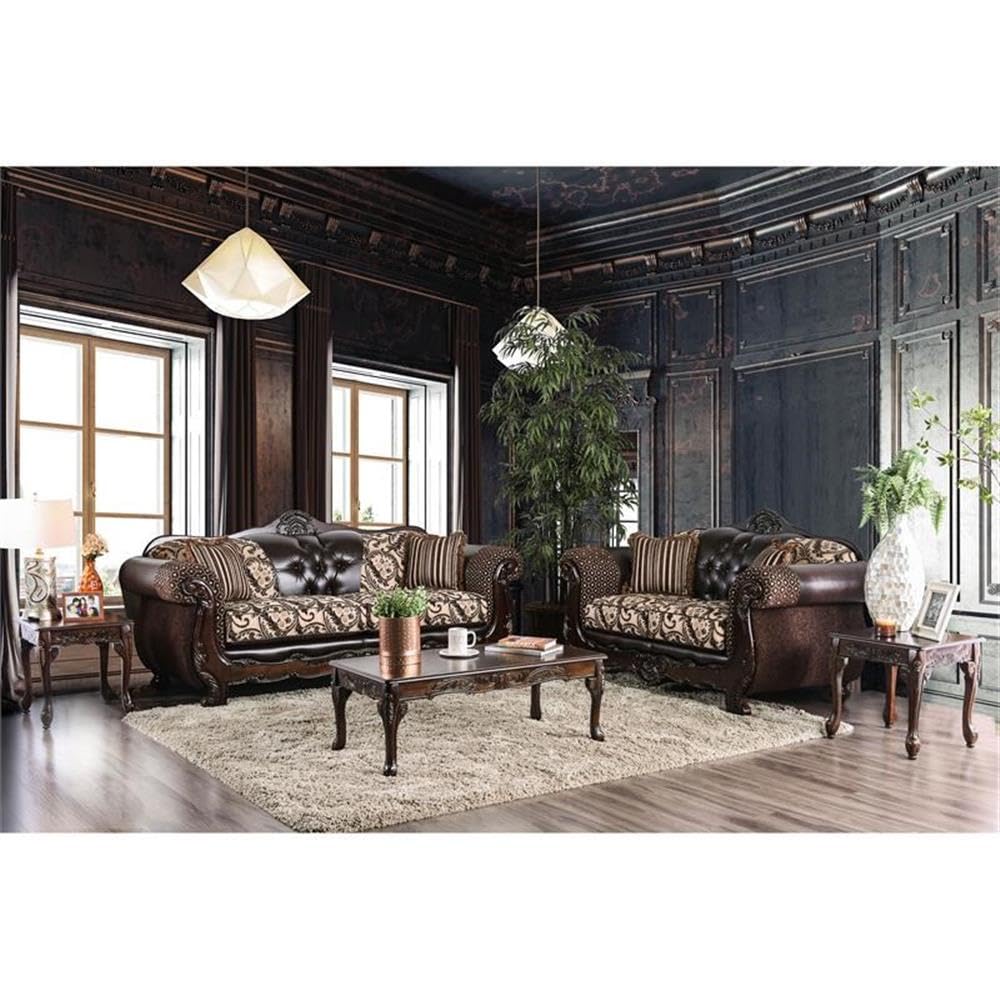 Furniture of America Sofas, Light and Dark Brown Furniture of America