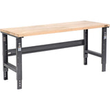 Global Industrial Adjustable Height Workbench C-Channel Leg, 72" W x 36" D, 1-3/4" Maple Top Square Edge, Black Global Industrial
