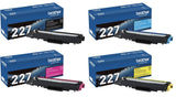 Brother Genuine TN227BK, TN227C, TN227M, TN227Y High Yield 4-Color Toner Cartridge Set, Black Cyan Magenta & Yellow, TN227 Brother