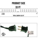 Dazzle Bright 33FT 100 LED Christmas String Lights Indoor Outdoor Waterproof, Warm White Christmas Lights Green Wire, Twinkle Lights Plug in for Tree Room Bedroom Wedding Xmas Decorations Dazzle Bright