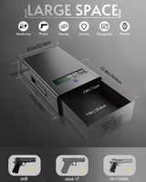 gun safe，Biometric Gun Safe For Handgun with fingerprint, key and digital password 3 .Smart Handgun Safe for Home Bedside Nightstand Car for 2 pistols Generic