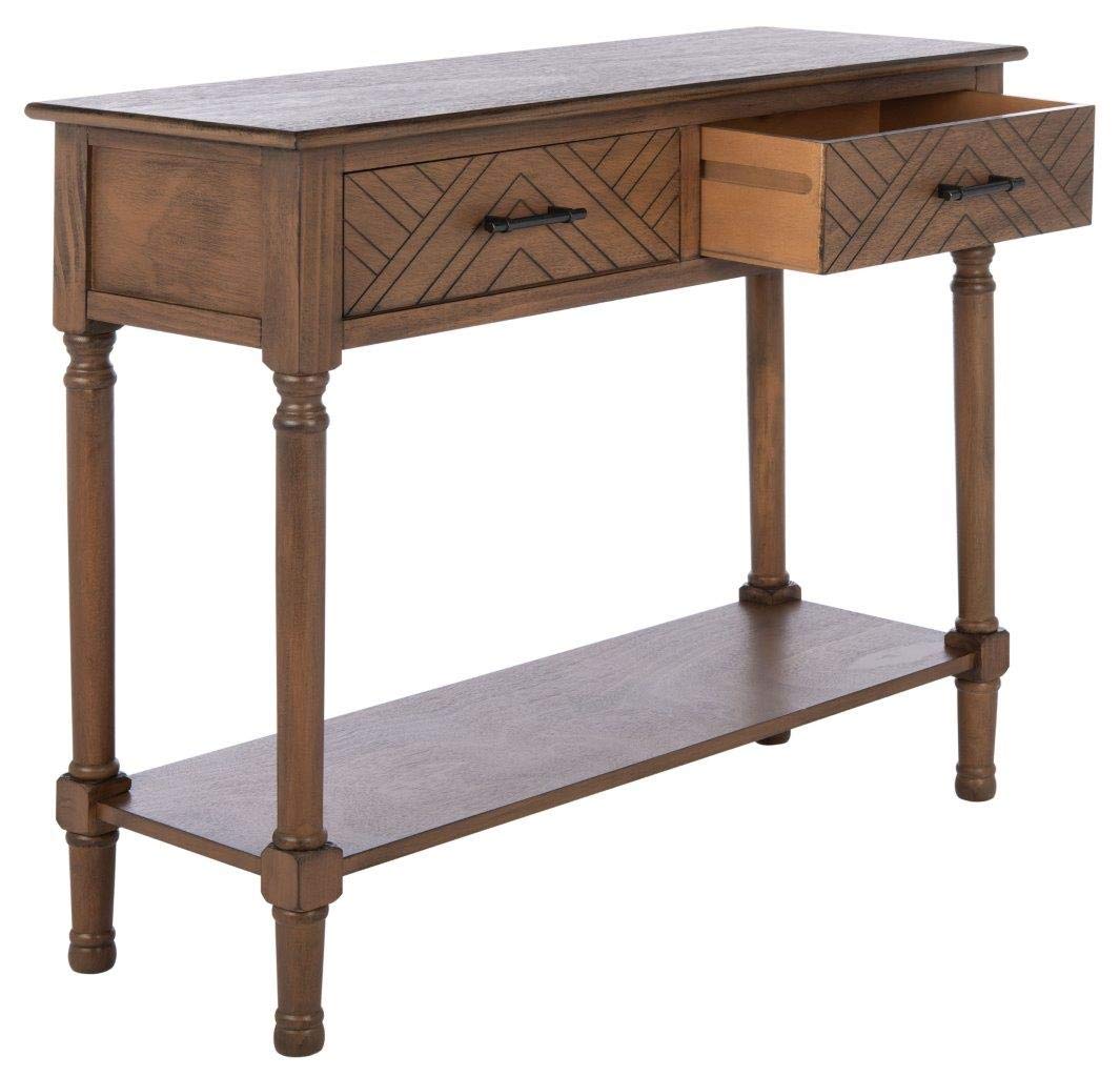 SAFAVIEH Home Collection Peyton Brown 2-Drawer Console Table CNS5704C Safavieh