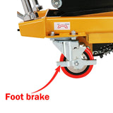 APOLLOLIFT Hydraulic Lift Table Cart, 770lbs Capacity 51" Lifting Height, Double Scissor Lift Table with 4 Wheels and Safety Back Guard for Material Handling and Transportation APOLLOLIFT