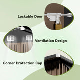 COMHOMA Shed Outdoor Storage Shed Metal,Lockable Doors Tool Sheds with Sloping Roof,Steel Garden Shed with Air Vent for Backyard,Patio,Lawn,Poolside (Brown, 10'x8') COMHOMA