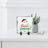 YOUKE OLA 10 Pack Sublimation Slate Blanks with Display Holder, Square Shaped Plaque Rock Stone Customized Picture Memorial Stone Frame, Personalized Photo Gifts for Heat Transfer 6x6 Inch YOUKE OLA