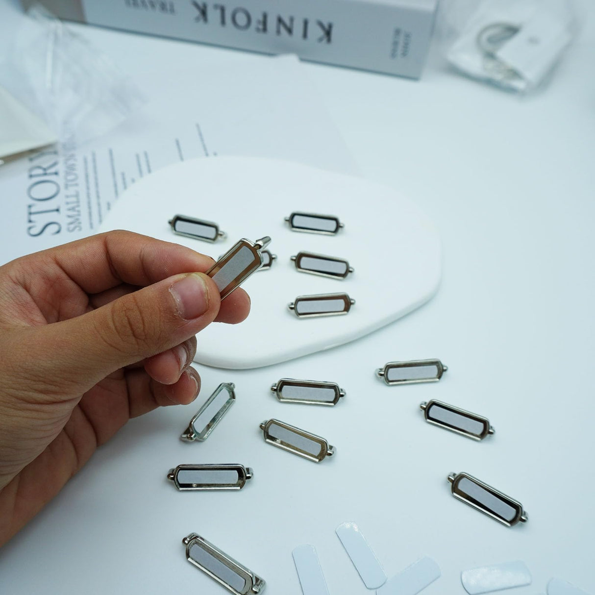 Frinnovan 15 Pack Sublimation Watch Charms Blanks Personalized Watch Bands Blank Charm DIY Photo Jewelry Making Crafts Rectangle Silver Frinnovan