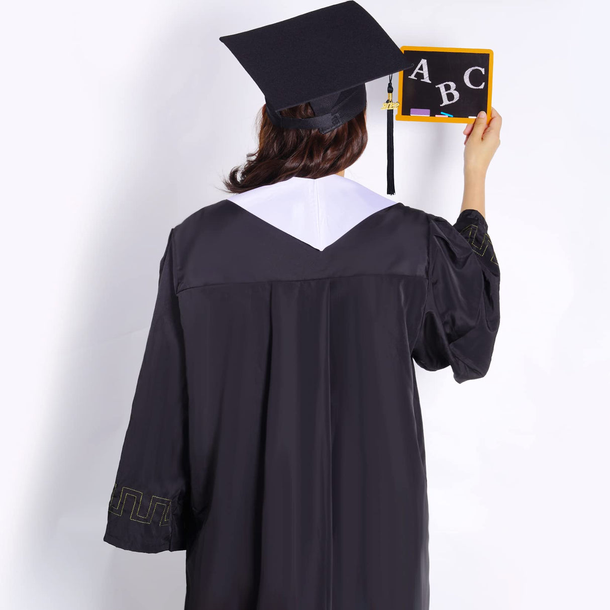 Tongcloud 6pcs 70 Inch Unisex Graduation Stole Sash Adult Plain Sublimation Graduation Stole Plain Satin Stole for Men Women(White) Tongcloud