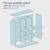 OSCHF Modern 9-Cube Wooden Storage Shelf - Stylish Black 3-Tier Bookcase for Home and Office OSCHF