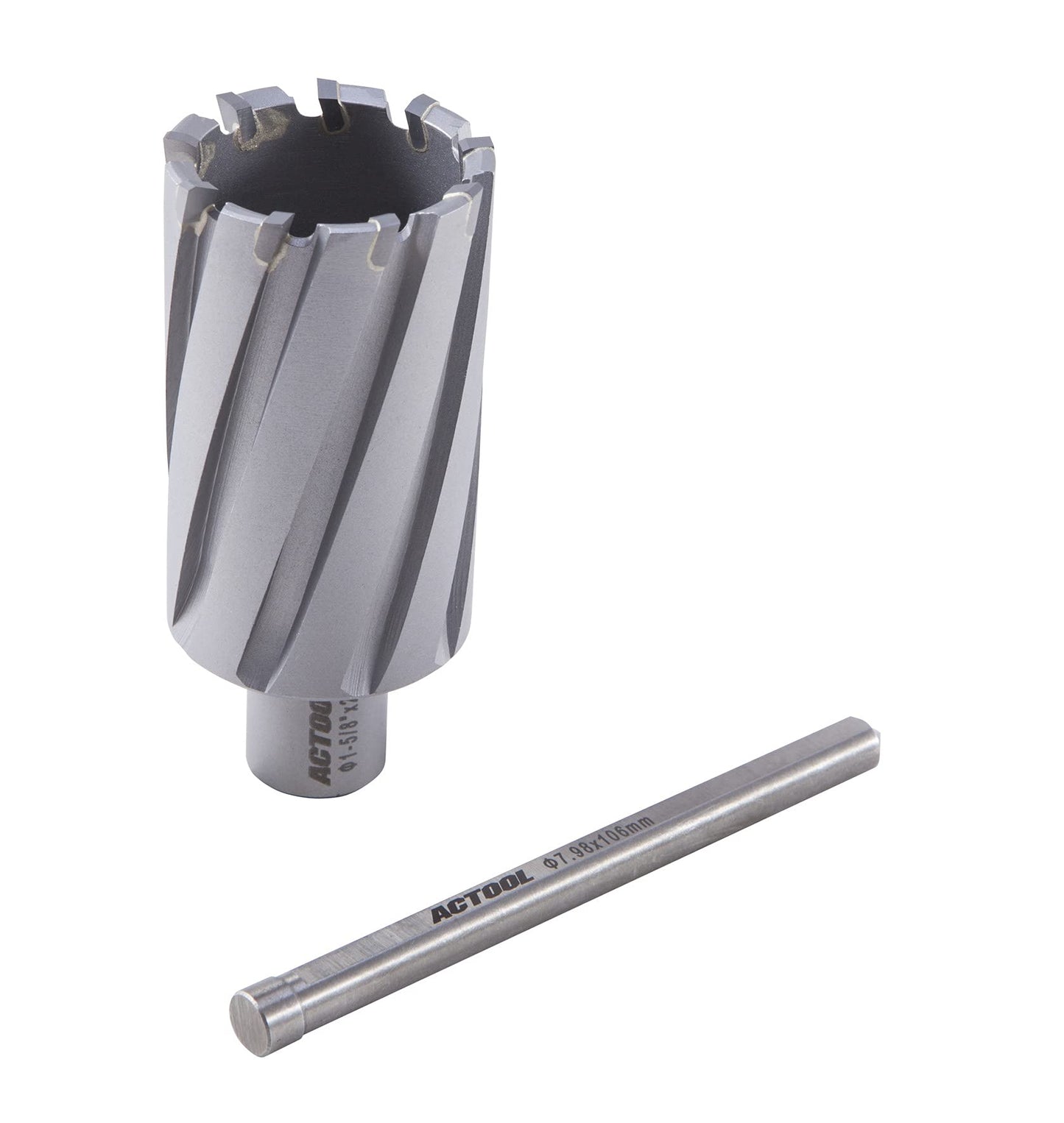 ACTOOL 1-5/8'' Diameter x 2'' Depth of Cut Carbide Tipped TCT ANNULAR Cutter with 3/4'' Weldon Shank - WoodArtSupply