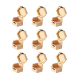 12 pcs Unfinished Vintage Wooden Hexagonal Pine Storage Boxes, 3.8X3.3X2.2in with Hinged Lids and Front Buckles for DIY Handmade Wooden Jewelry Box Xhqsulsclac