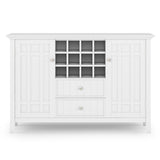 SIMPLIHOME Bedford SOLID WOOD 54 Inch Wide Transitional Sideboard Buffet and Wine Rack in White, For the Dining Room and Kitchen SIMPLIHOME