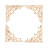 MUXSAM 4-Pack Wood Carved Applique Corner Onlay, 11x11cm/4.33"x4.33", Unpainted Furniture Decals for Cabinet Cupboard Corner Door Bed Home Decoration(Style-A) MUXSAM