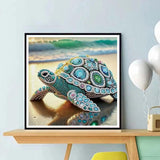 Sea Turtle Special Shape Diamond Painting Kits For Beginner,Crystal Rhinestones Diamond Dots Diamond Art Accessories DIY Diamond Art Kits For Adults For Beginner For Home Wall Decor 11.8 X 11.8inch ZQEATRY