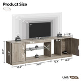 Bestier Led Entertainment Center for PS5, Gaming TV Stand with Cabinet for 60/65 Inch TV, Modern TV Console with Adjustable Glass Shelf for Living Room Easy Assembly (Washed Gray, 70 Inch) Bestier