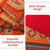 VAPUTAR Cotton Quilt Twin Size Bedding Set - 2 Pieces Twin Quilt Bedding Set, Boho Twin Size Quilts, Lightweight Reversible Coverlets Bedspreads for Farmhouse Bedroom (Red/Orange) VAPUTAR