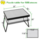 Doerpuz Jigsaw Puzzle Table Adjustable Height-18,28inch,2 in 1 Design Metal Puzzle Table with Legs Aluminium,Puzzle Tables for Adluts and Kids,Foldable Puzzle Table with Drawers,Felt,and Cover Doerpuz